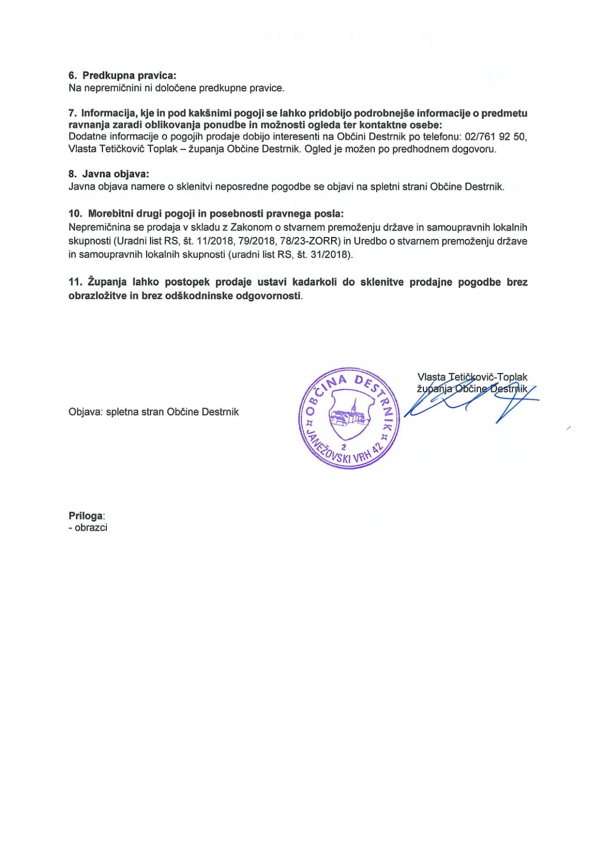 Namera o sklenitvi neposredne pogodbe za prodajo nepremičnine parc. št. 85223 k.o Levanjci_page-0002